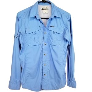 Columbia light blue PFG GOLF shirt button up